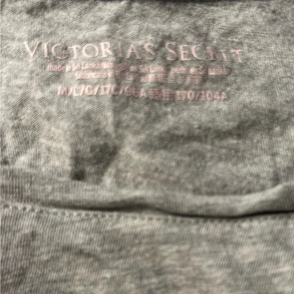 Victoria secret grey 100% cotton top with silver logo women’s size m/L - Picture 3 of 6